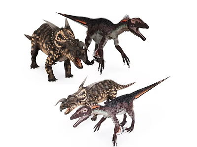 Reptile Dinosaur Models Of Different Species With Detailed Skin And Dynamic Poses 3d model