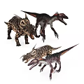 Reptile Dinosaur Models Of Different Species With Detailed Skin And Dynamic Poses