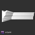 White Plaster Decorative Molding Component With Layered Curved Edges For Architectural Interior Trim