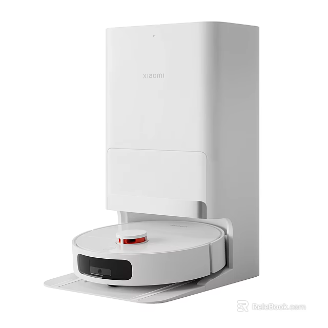 Xiaomi Robot Vacuum With White Charging Dock And Modern Sleek Design 3d model 