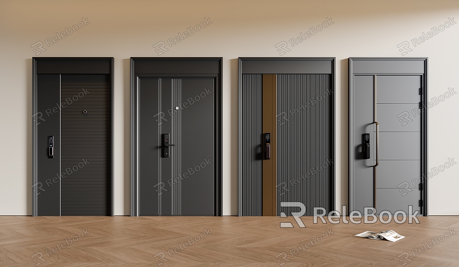 Modern entry door security door model