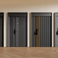 Modern entry door security door 3d model
