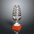 Silver Multi Layered Trophy With Orange Square Base For Daily Use