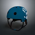Blue Ventilated Sports Safety Helmet With White Graphic Design For Skateboarding And Cycling