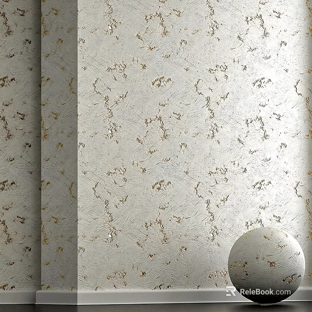 Elegant Decorative Wall Panel With Beige Background And Gold Textured Pattern 3d model 
