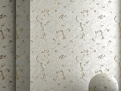 Elegant Decorative Wall Panel With Beige Background And Gold Textured Pattern 3d model
