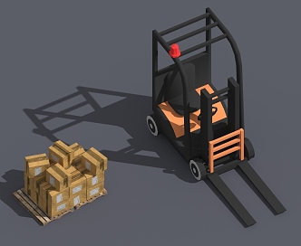 Modern Forklift Animation 3d model