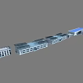 Industrial Factory Complex With Connected Buildings Long Layout And Blue Roof Design