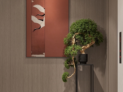 New Chinese potted plant 3d model