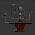 Artistic Exquisite Ornament Set With Metal Stands Multiple Spheres And Circular Base