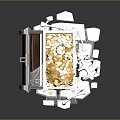 Open Treasure Chest Filled With Gold Coins And Surrounded By Spider Webs Bones Skull