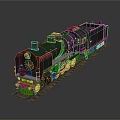 Vintage Black Steam Train Model With Yellow Accents Star And Railway Track