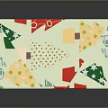 Festive Decorative Ornament Set With Colorful Christmas Tree Gift Box And Snowflake Patterns