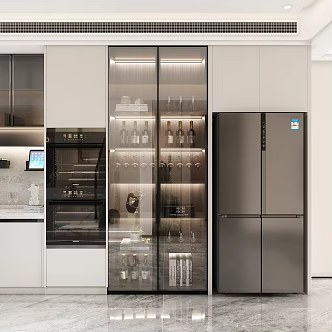 Wine Cabinet Embedded Disinfection Cupboard Refrigerator 3d model