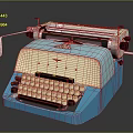 Vintage ANITA Typewriter With Blue And Beige Body And Classic Keyboard