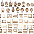 Various Styles of Outdoor Chairs Including Rattan and Wooden Designs for Garden Use