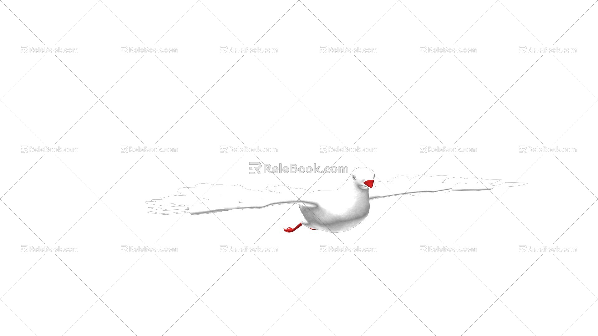 Pigeon with Skeleton Animation 3d model