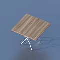 Simple Wooden Top Dining Table With Sleek Metal Legs And Modern Design