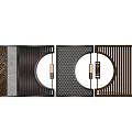 Modern Feature Wall Design With Lattice Circular Patterns And Metal Wooden Elements 3d model