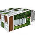 Modern Building Exterior Featuring Green Wall Vertical Garden Skylights Entrance And Windows