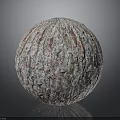 Wooden And Stone Textured Sphere With Colorful Patterns And Detailed Surface