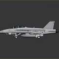 Detailed Military Aircraft Model With Cockpit Weapons And Wings On Dark Background