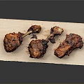 Simple White Kitchen Serving Tray With Fried Chicken On Dark Surface