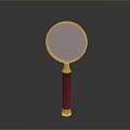 Essential Daily Use Magnifying Glass With Gold Frame And Red Wooden Handle
