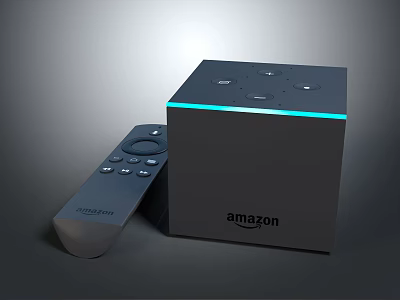 Amazon Smart Speaker with Remote Control Cube Design Wireless Audio Device 3d model