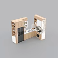 Modern Wooden Kitchen Cabinets With Functional Storage Layout And Clean Design 3d model