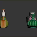 Colorful Vase Sculptures with Various Shapes and Vibrant Hues Artistic Carving Collection
