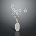 Other White Medical Device With Multiple Circular Electrodes And Connecting Wires 3d model