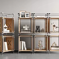 Modern Storage Rack Cross Optical Axis Bookshelf Decorative Rack Marine Plate 3d model