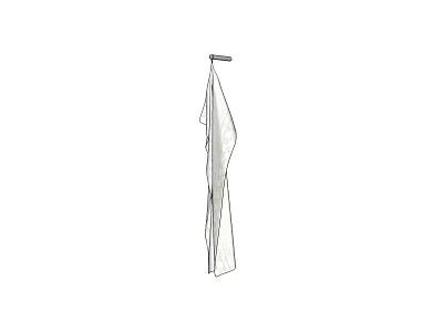 Waterproof Fabric Shower Curtain With Hooks For Bathroom Decoration 3d model