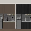 Luxury Modern Kitchen Interior With Dark Cabinets Sink And Appliances