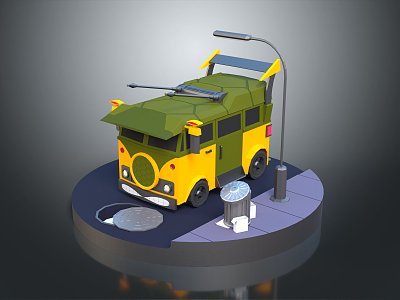 modern cartoon car model