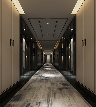 New Chinese Aisle Hotel Corridor 3d model