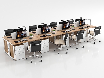 Office desk and chair combination model