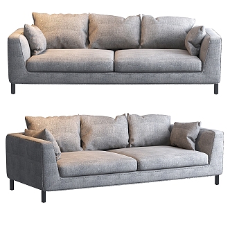 Nordic simple double sofa 3d model