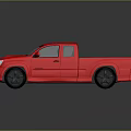 Red Detailed Pickup Truck Model With Black Wheels And Glossy Finish