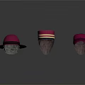 Fashionable Maroon Hats With Different Styles Striped Trim And Classic Designs