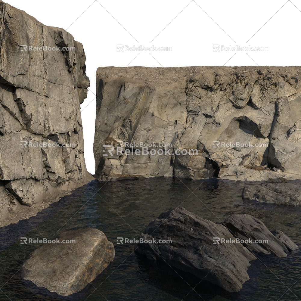 Landscape Stone Waterscape 3d model