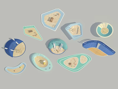 Modern sandpit children's sandpit 3d model