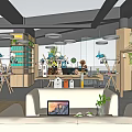 Modern Digital Store Interior With Display Shelves Digital Products And Lighting