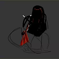Modern Black And Red Fitness Equipment With Streamlined Design And Reflective Base