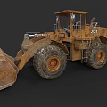 Yellow Rusty JCB 333 Construction Loader With Cab Large Bucket And Tires