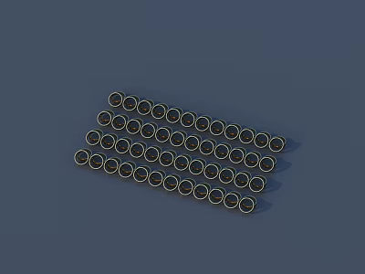 Elegant Black Rings With Gold Edges Neatly Arranged In Tiered Design Fashion Accessories 3d model