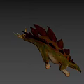 Realistic Stegosaurus Dinosaur With Spiked Back As Game Movie Character In 3D Render