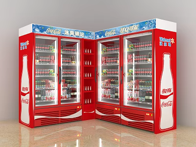 Modern Freezer Coca-Cola 3d model