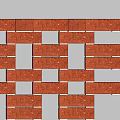 Red Rust Brickwork Screen Wall With Geometric Patterns And Decorative Design 3d model